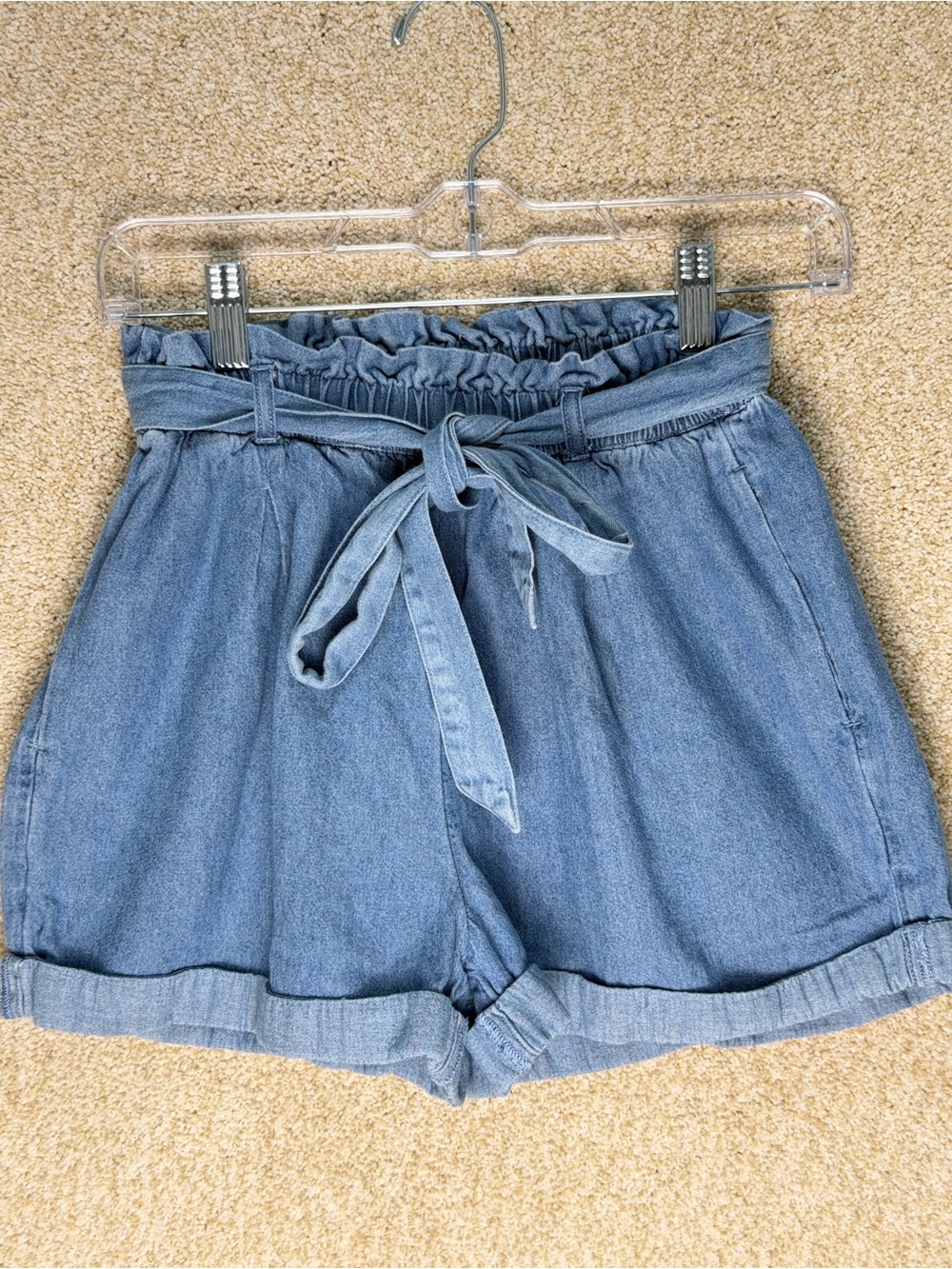Imperfectโ 100% cotton xs shorts American Eagle denim front tie belted pockets